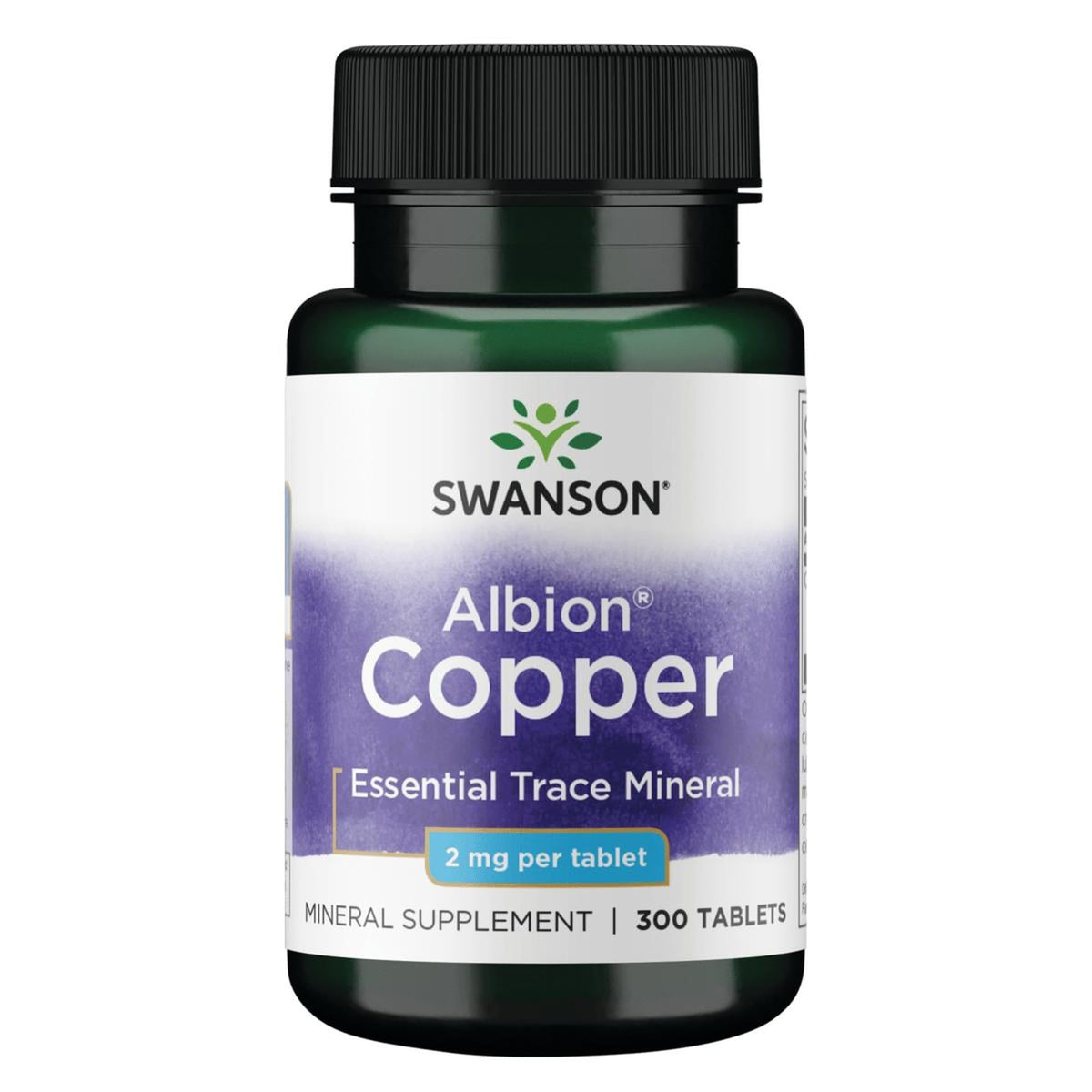 Swanson Cobre Chelatado: tableta de 2 mg para nutrición diaria y antioxidantes.