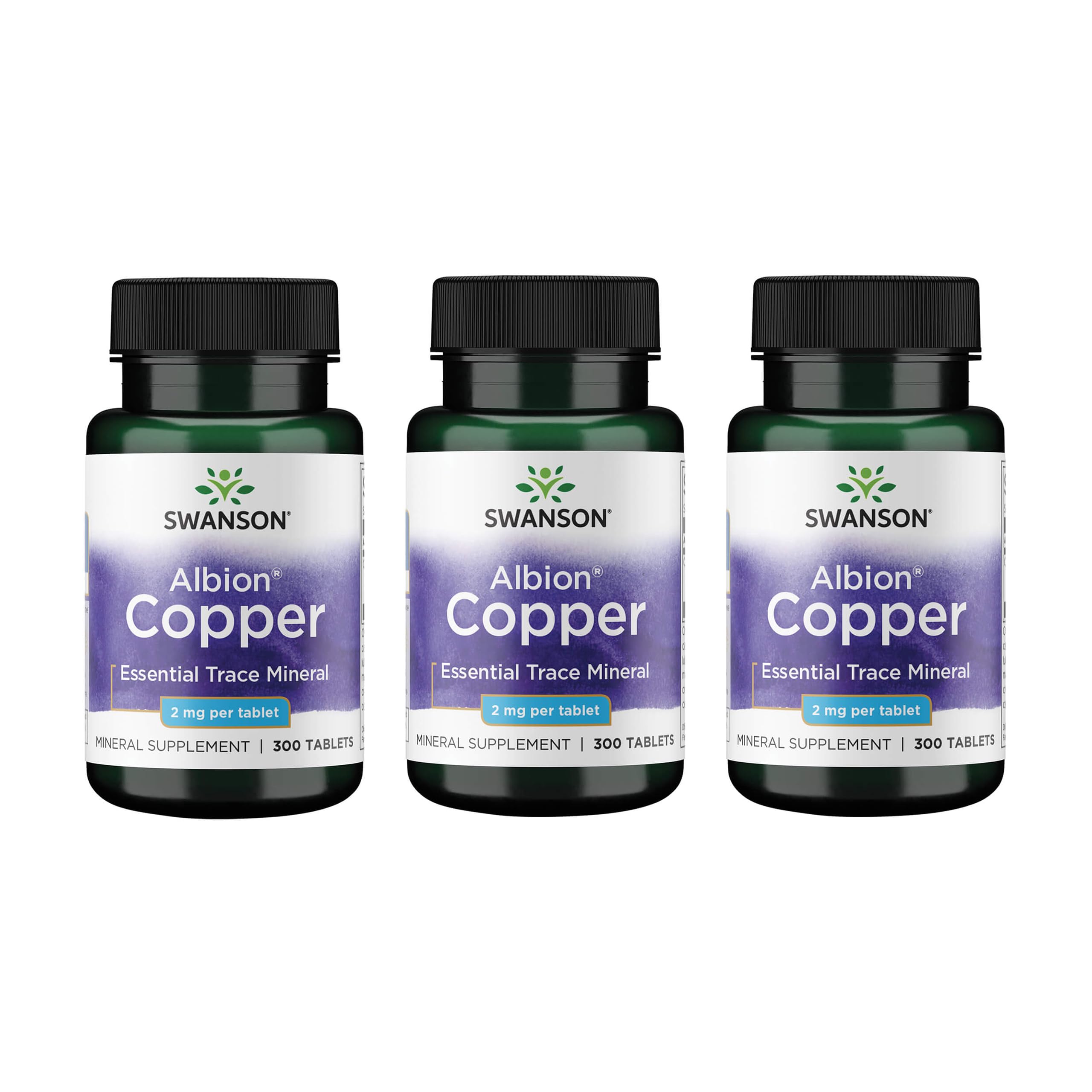 Swanson cobre quelado tabletas 2 mg; apoya la salud antioxidante diaria.