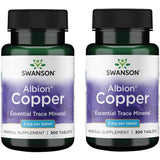 Swanson Cobre Quelado 2 mg en tableta, apoyo antioxidante diario.