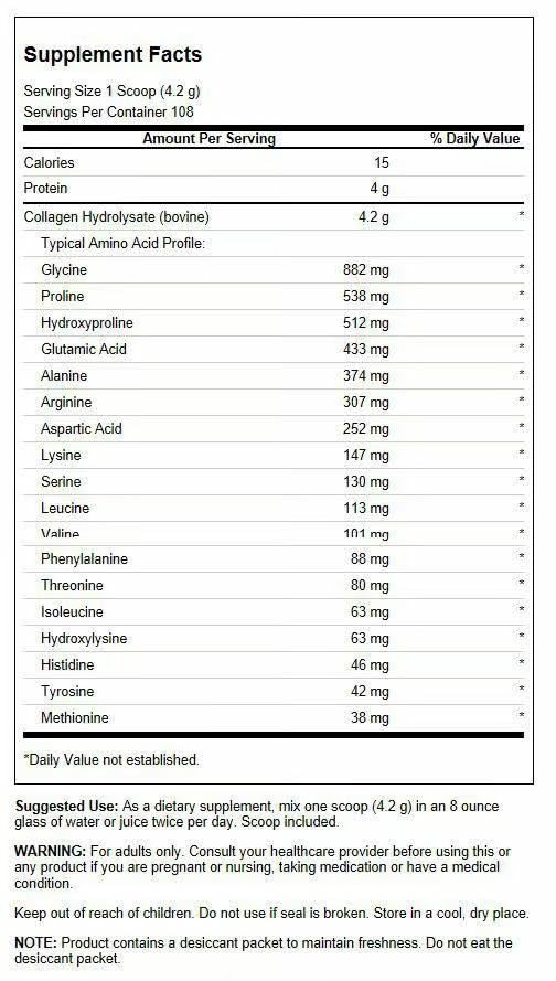 Swanson colágeno hidrolizado disolviéndose en agua caliente para bebidas nutritivas.