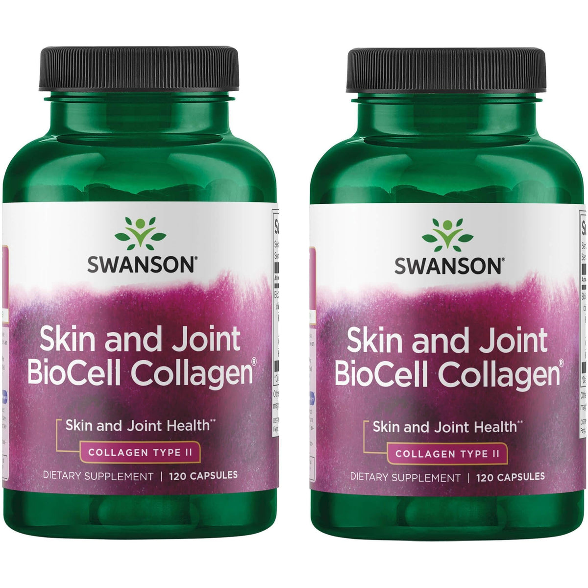 Swanson Colageno tipo II 500 mg, botella visible, apoya movilidad articular