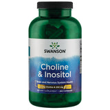 Swanson Colina e Inositol, botella de soporte nervioso para relajación y concentración