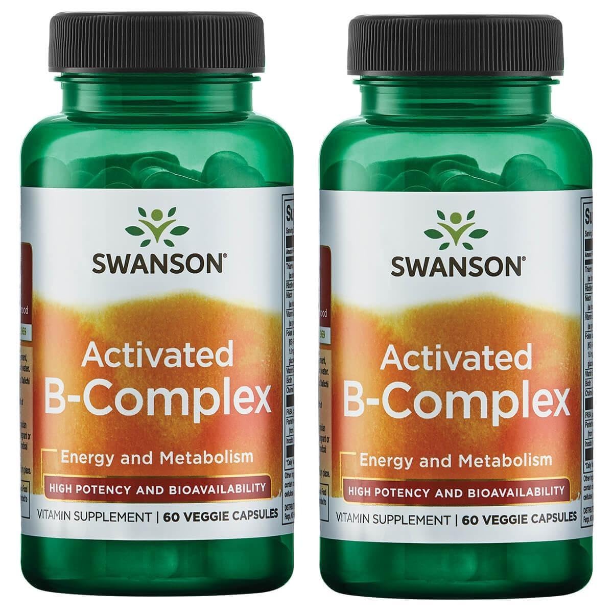 Swanson Complejo B Activado: cápsulas vegetales de alta potencia para energía diaria.
