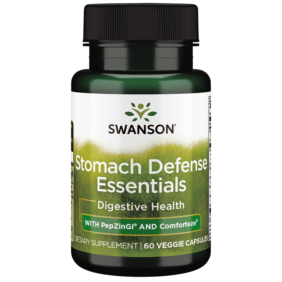 Swanson Defensa estomacal Essen 60VEG Cápsulas, botella, apoyo digestivo suave para uso diario
