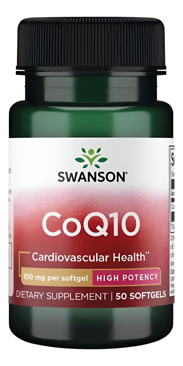 Swanson CoQ10 100 mg, bote de cápsulas blandas, apoyo a la energía diaria