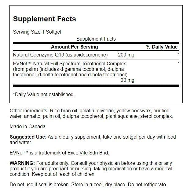 Swanson CoQ10 200 mg con tocotrienoles, cápsulas blandas cerca, opción para bienestar diario