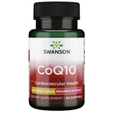 Swanson CoQ10, botella de 400 mg, apoya la salud cardiovascular y la energía diaria.