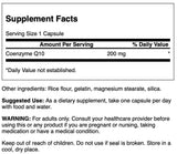 Etiqueta de Swanson CoQ10, dosis de 200 mg para energía y salud