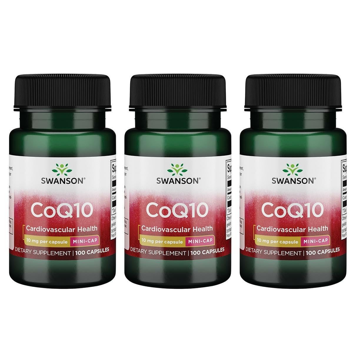 Swanson CoQ10 Mini Cap frasco frontal para consumo diario.