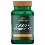 Swanson CoQ10 y K2, botella de cápsulas suaves, posible apoyo a la salud arterial