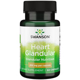 Swanson Corazón Glandular 250 mg cápsulas en empaque, ingesta diaria fácil