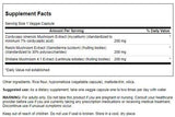 Swanson Cordyceps Complex: etiqueta detallada mostrando ingredientes y potencia estable