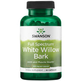 Swanson Corteza de Sauce Blanco, botella y cápsulas, posible apoyo natural para articulaciones.