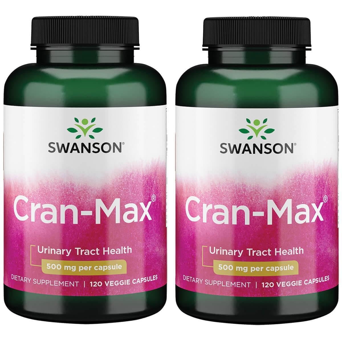 Swanson Cran-Max 500 mg cápsulas vegetales, enfoque: envase de cápsulas vegetales para apoyar la función urinaria saludable