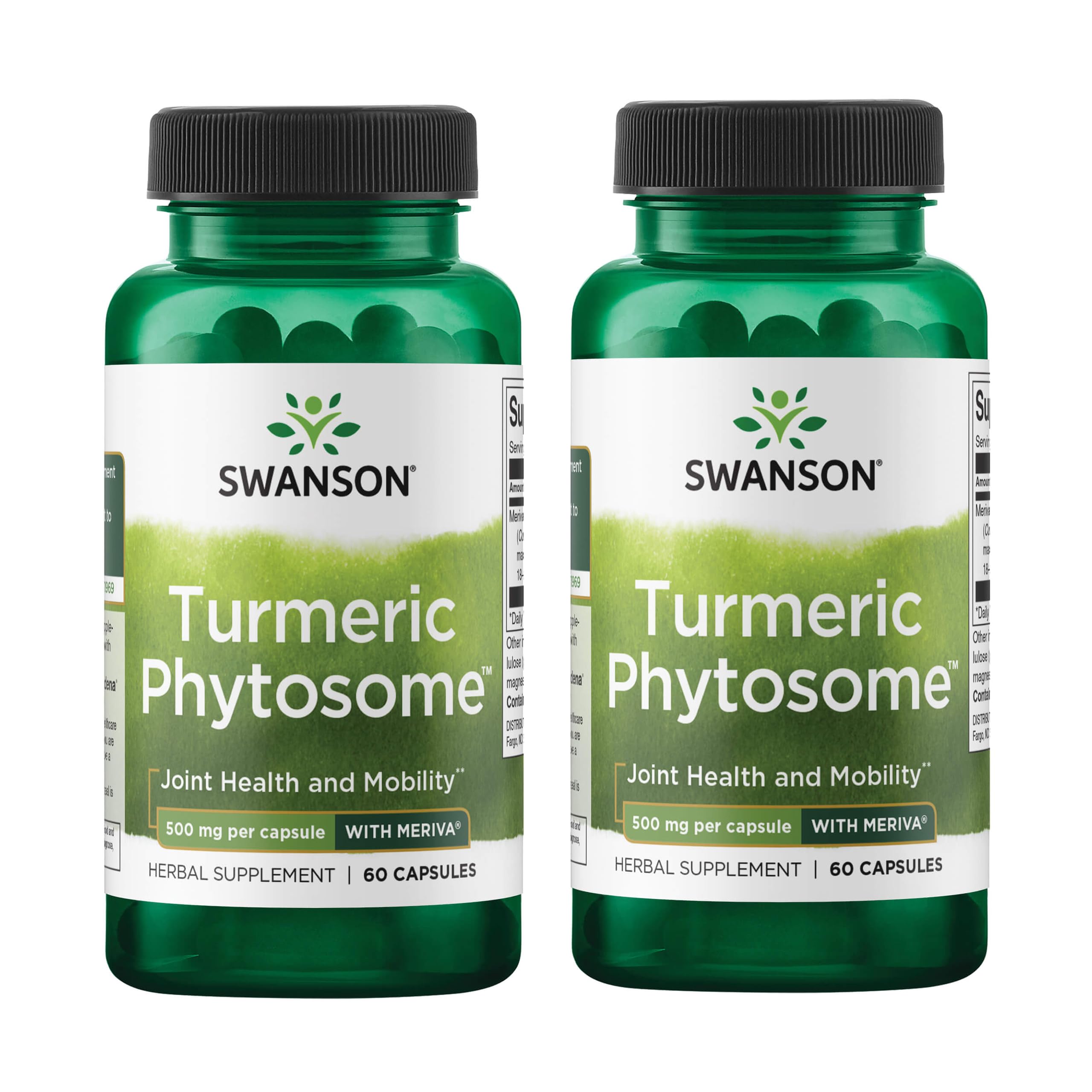 Swanson Cúrcuma Phytosome Meriva, botella de 60 cápsulas, posible apoyo diario.