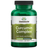 Swanson Curcumin Complex: bote de cápsulas vegetales para apoyar articulaciones y movilidad diaria.