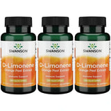 Swanson D-Limonene: cápsulas en frasco naranja para uso diario.