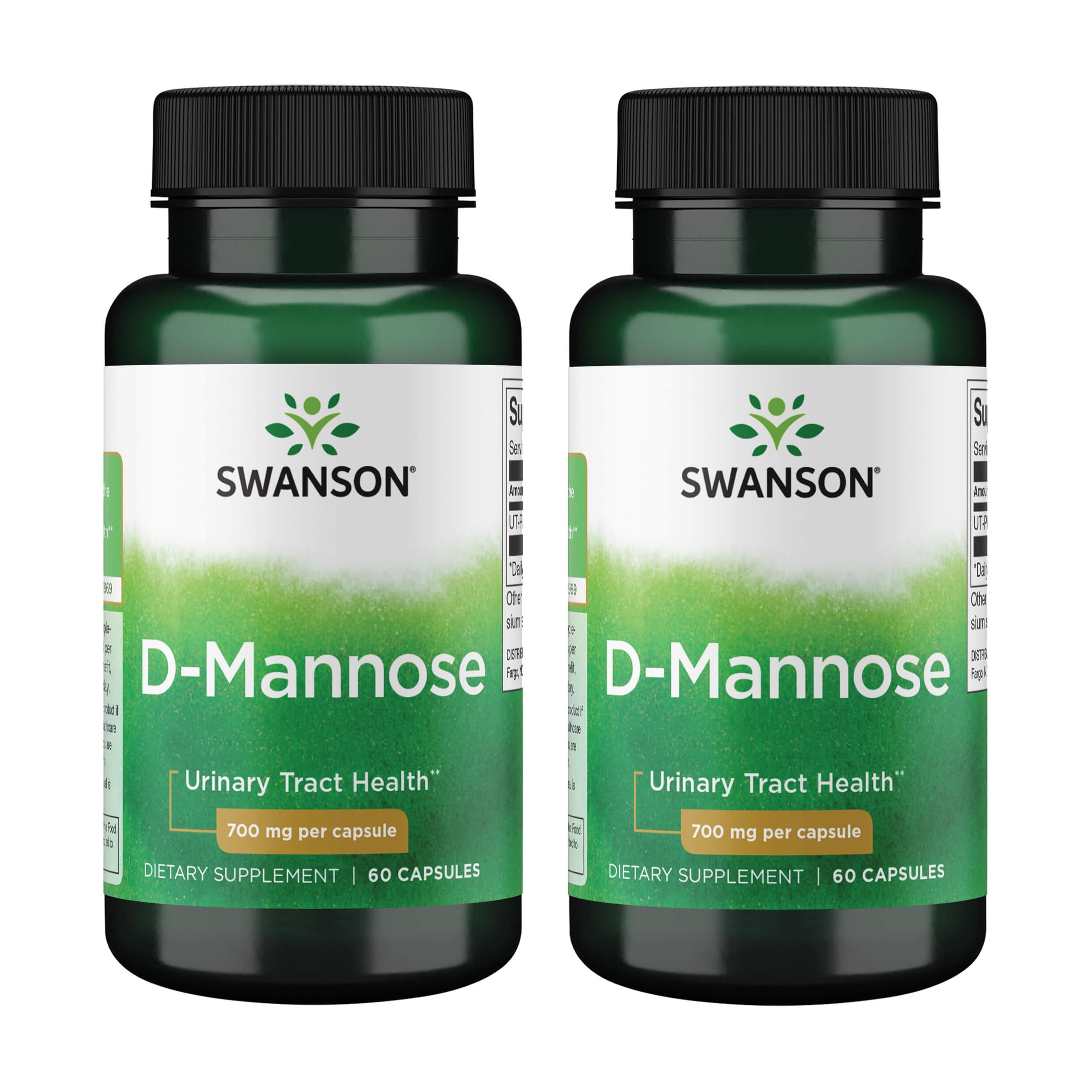 Swanson D-Mannose 700 mg en botella de cápsulas para apoyar la salud urinaria