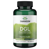 Swanson DGL regaliz cápsulas 750 mg en botella para apoyo digestivo diario.