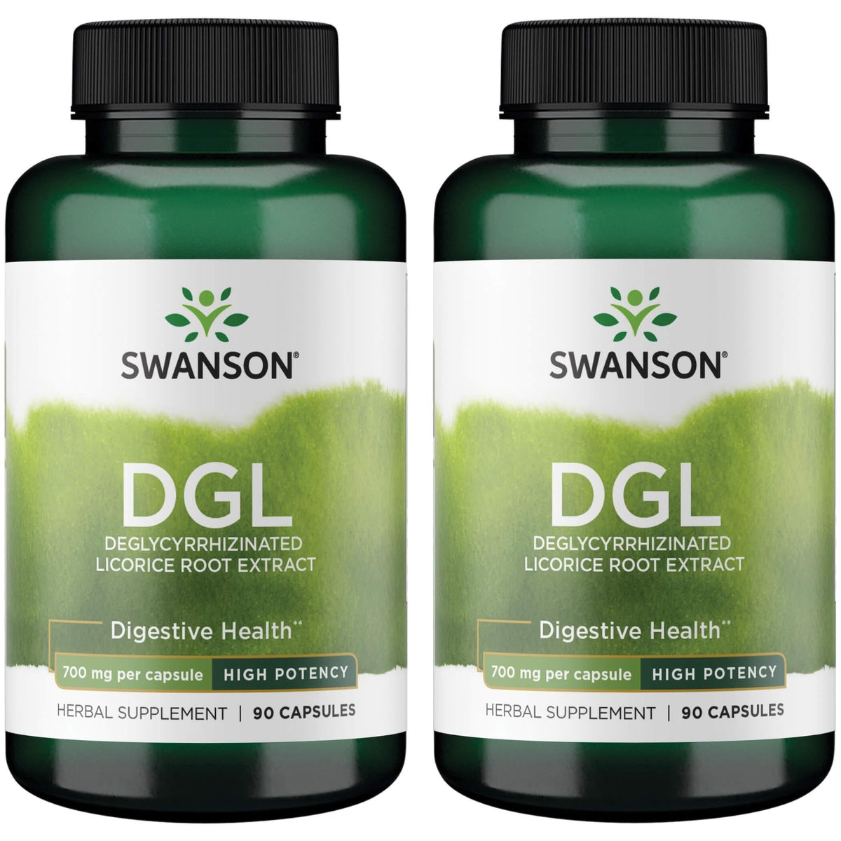 Swanson DGL Regaliz en cápsulas, botella; apoyo digestivo diario y cómodo uso.