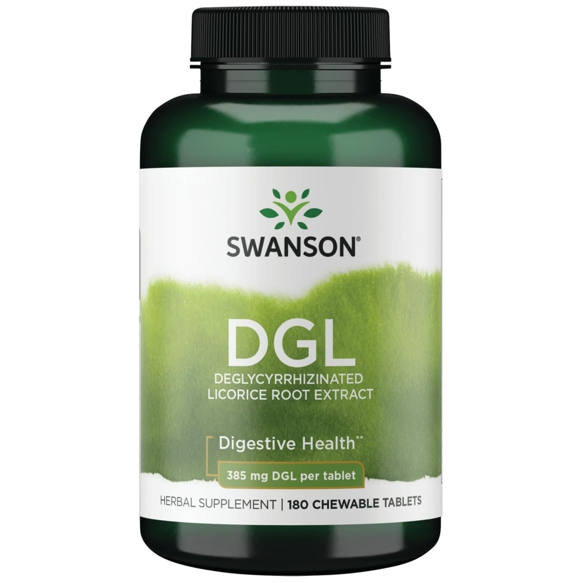 Swanson DGL Regaliz tabletas masticables, apoyo suave para el estómago.