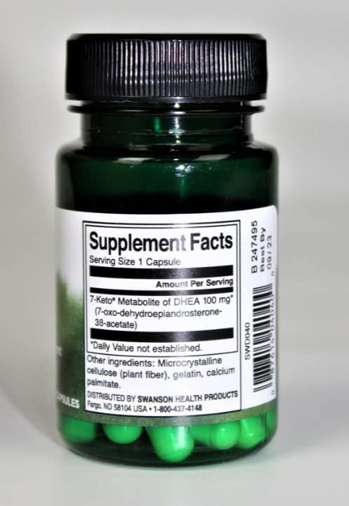 Swanson Diet 7-Keto DHEA, muestra de cápsulas para revisión rápida