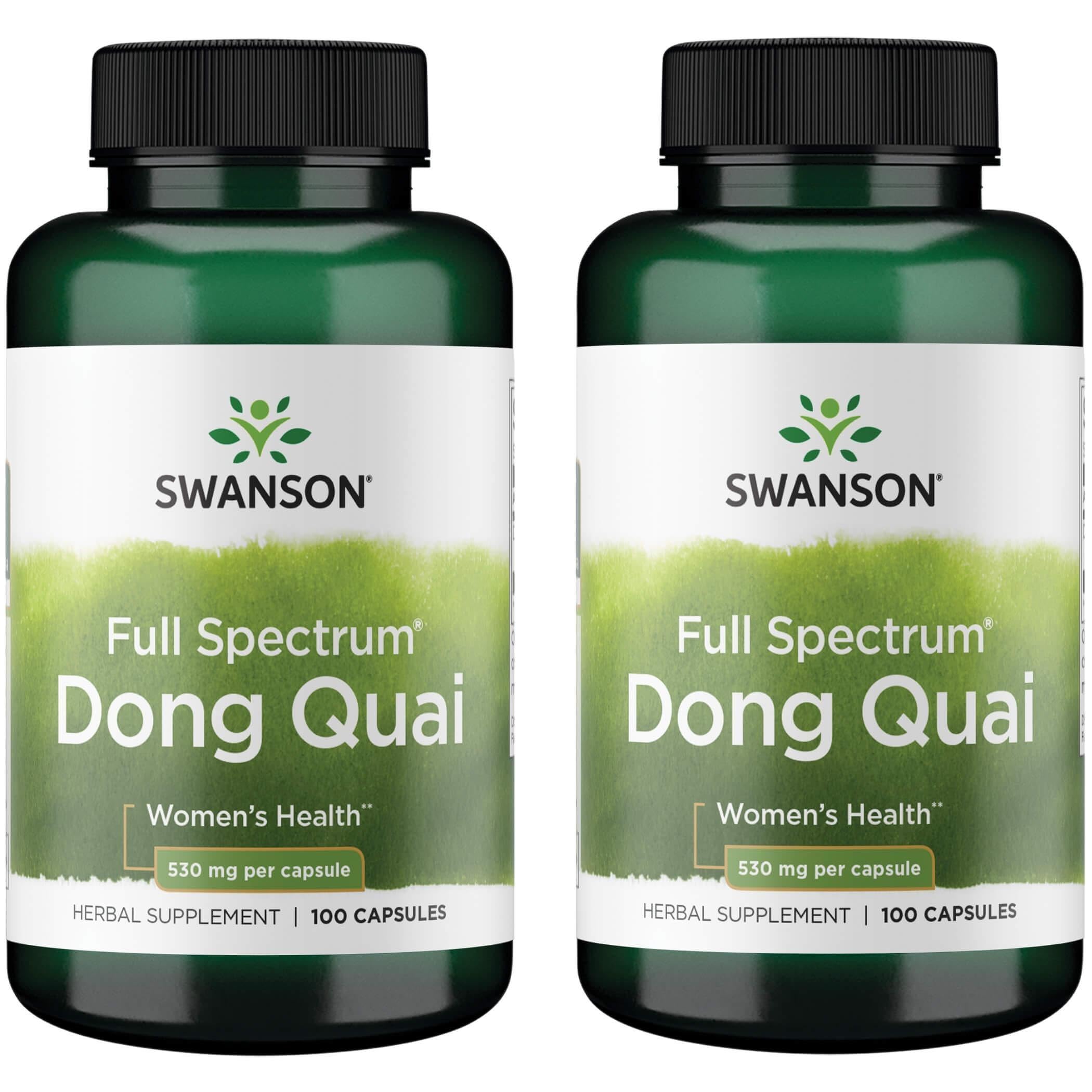 Swanson Dong Quai 530 mg, botella, para apoyo cíclico femenino y salud articular