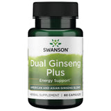 Swanson Dual Ginseng Plus cápsulas: energía diaria para apoyar el bienestar