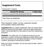 Swanson Echinacea 400 mg, cápsulas: fórmula de espectro completo para bienestar diario.