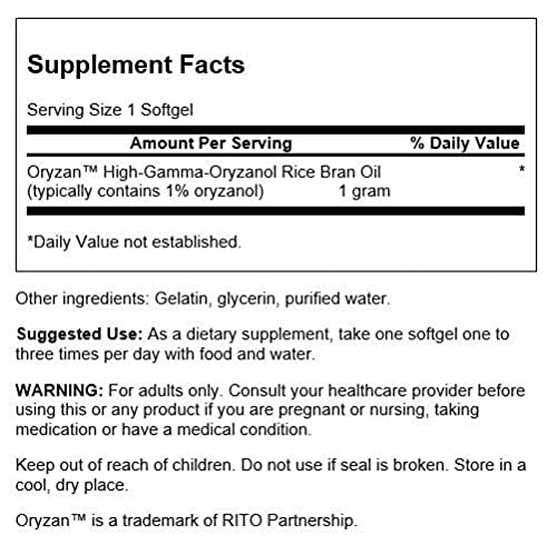 Etiqueta de Swanson EFA ORYZAN con ingredientes y uso recomendado