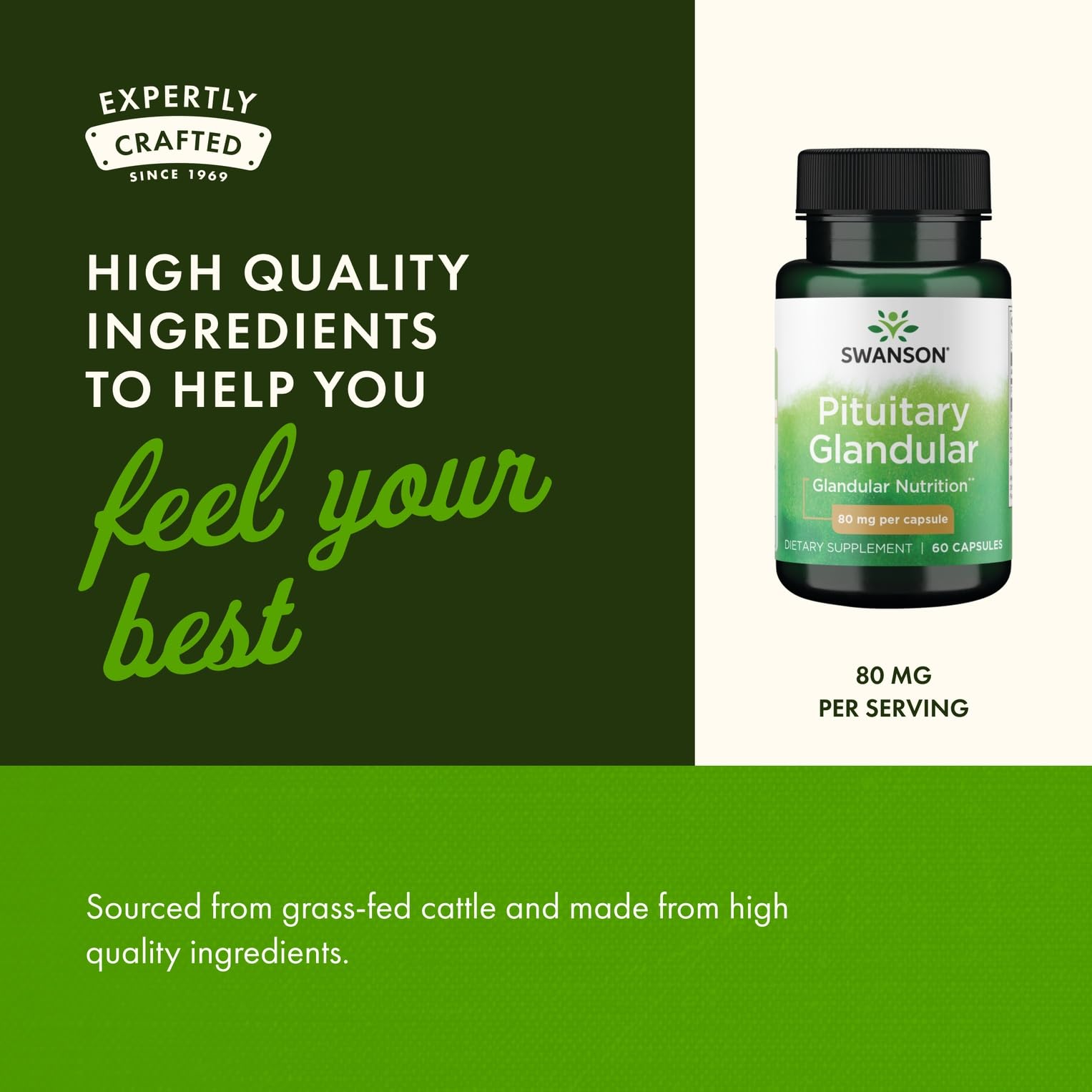 Swanson embalaje exterior glándula pituitaria cruda 80 mg
