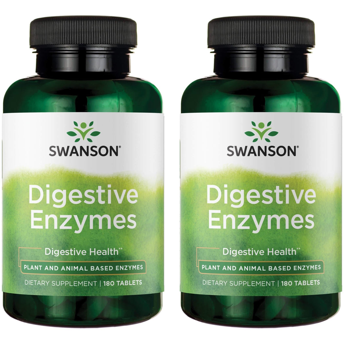 Swanson enzimas digestivas, 180 tabletas en paquete de dos, para apoyar la digestión y la absorción de nutrientes