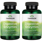 Swanson enzimas digestivas, 180 tabletas en paquete de dos, para apoyar la digestión y la absorción de nutrientes