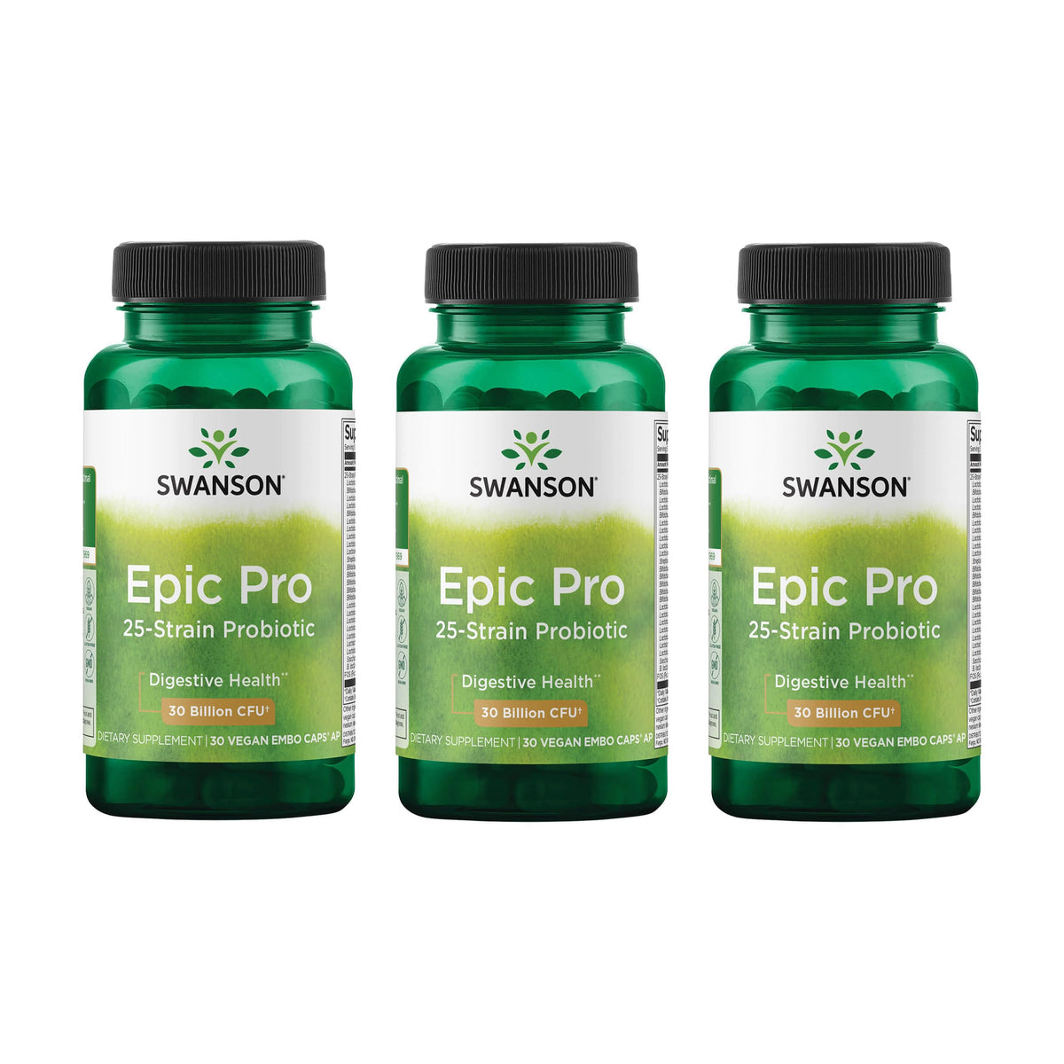 Swanson Epic-Pro, botella de cápsulas para apoyo digestivo diario.