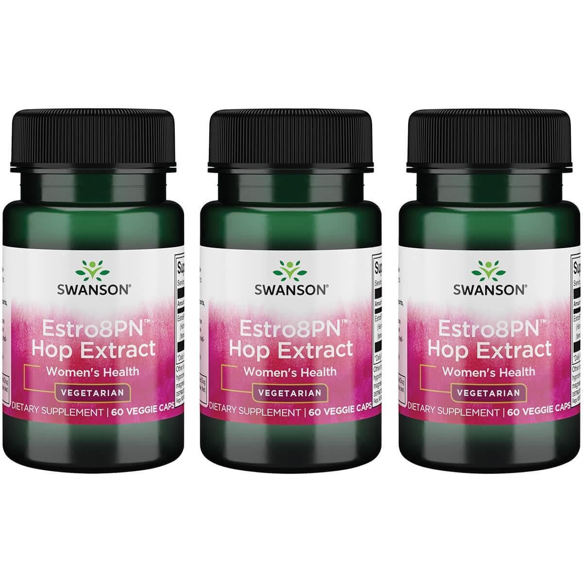 Swanson Estro8Pn, extracto de lúpulo, soporte menopáusico natural y vegetariano.