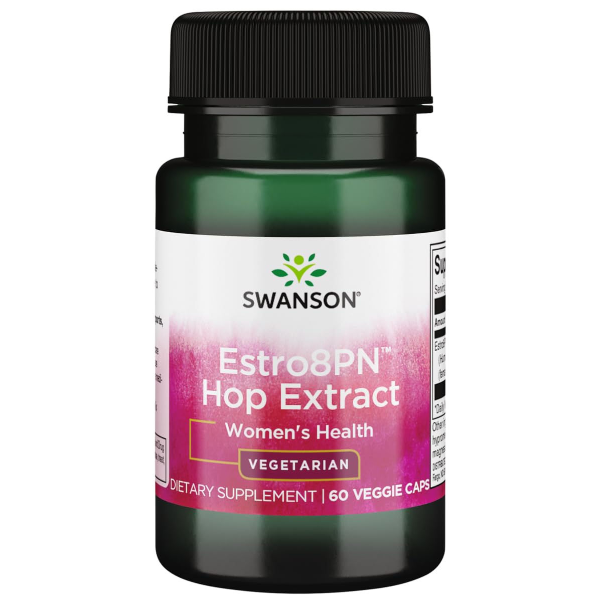 Swanson Estro8Pn extracto de lupulo, frasco, aroma suave para relajación diaria.