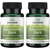 Envase de Swanson Eucommia Corteza 400 mg, cápsulas veganas para apoyo antioxidante y bienestar diario
