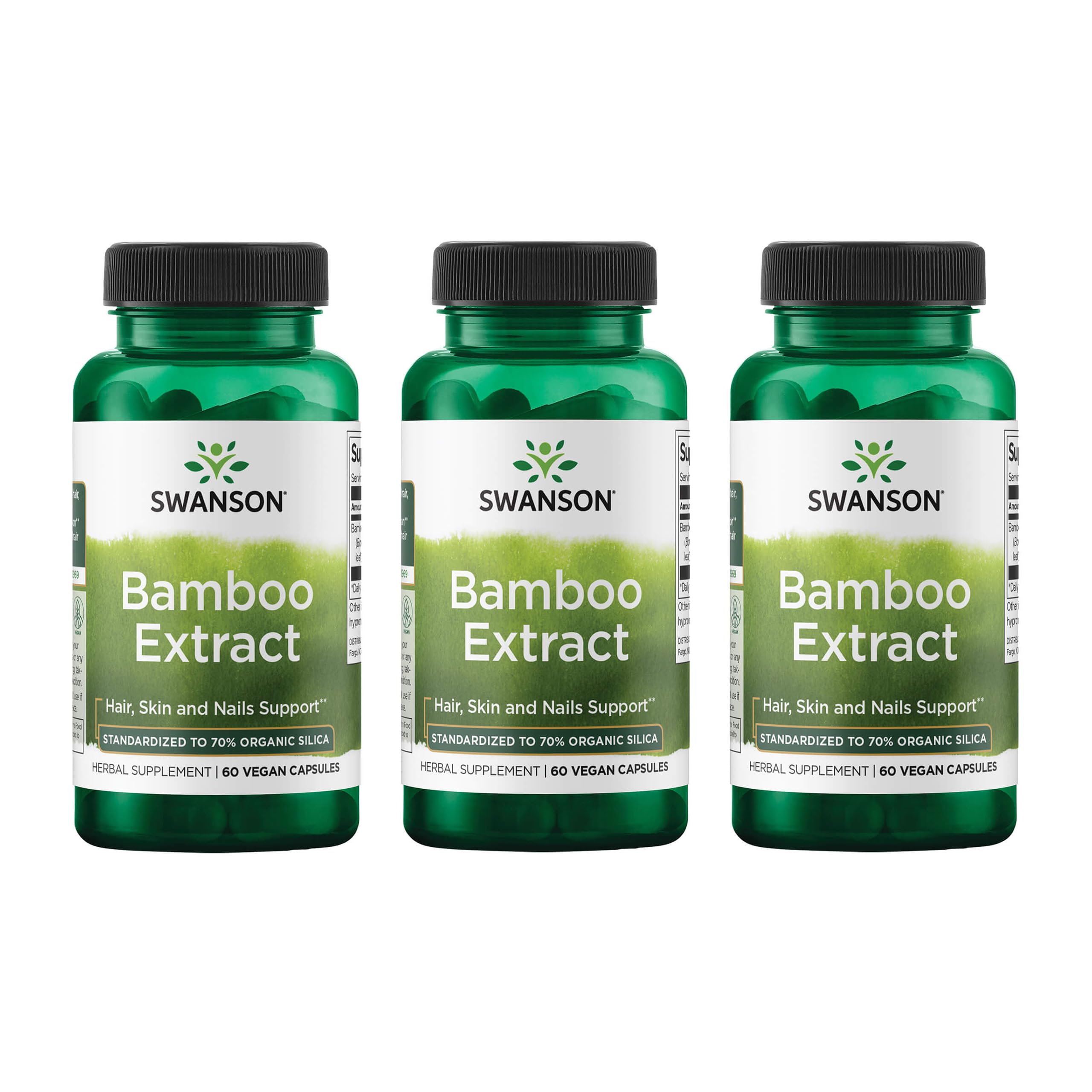 Swanson Extracto de Bambú: cápsulas con 70% silice para cabello, piel y uñas.