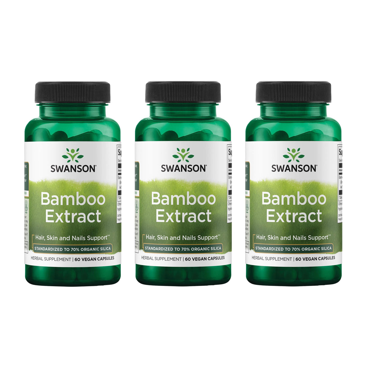 Swanson Extracto de Bambú: cápsulas con 70% silice para cabello, piel y uñas.