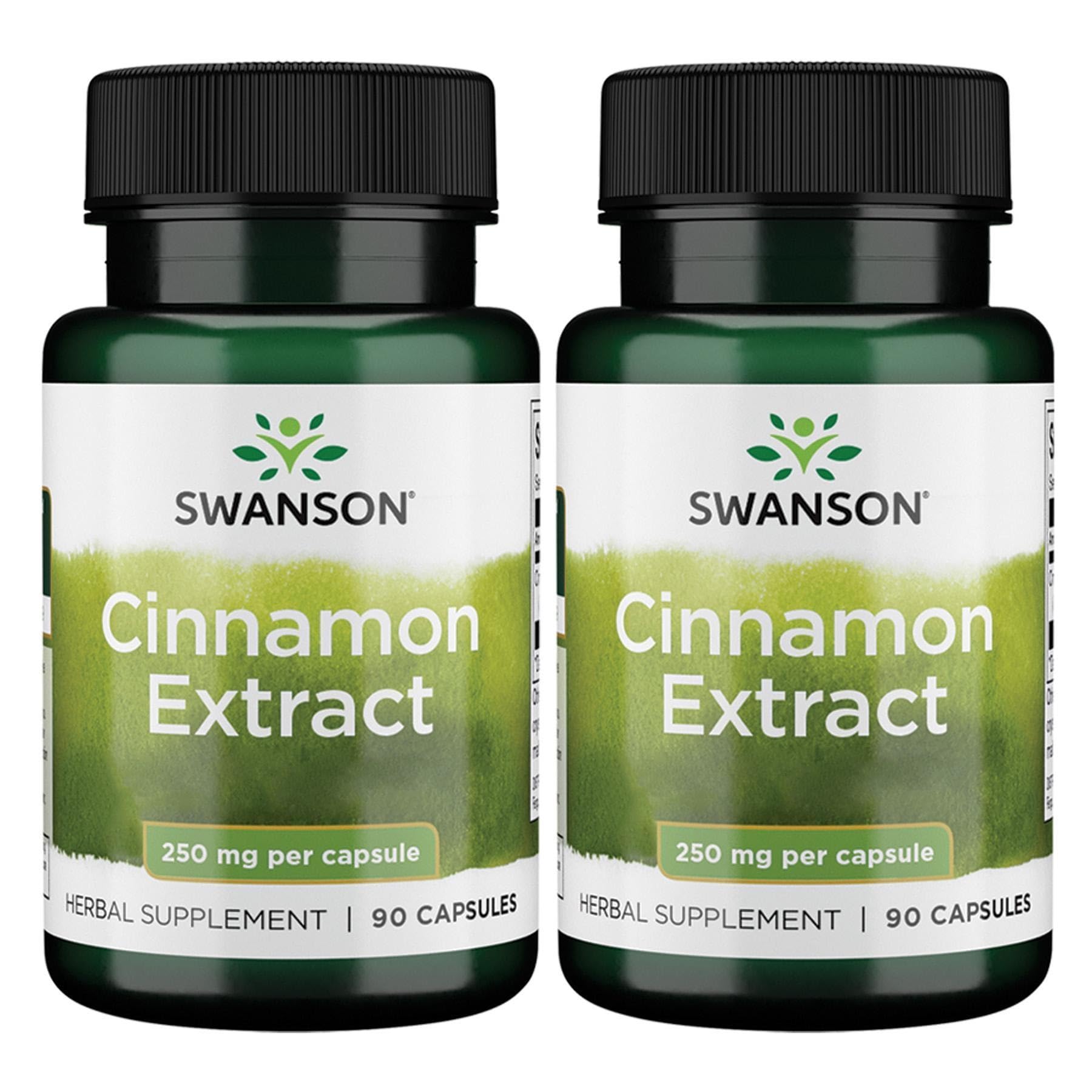 Swanson Extracto de canela en cápsulas, paquete doble, posible apoyo al metabolismo.