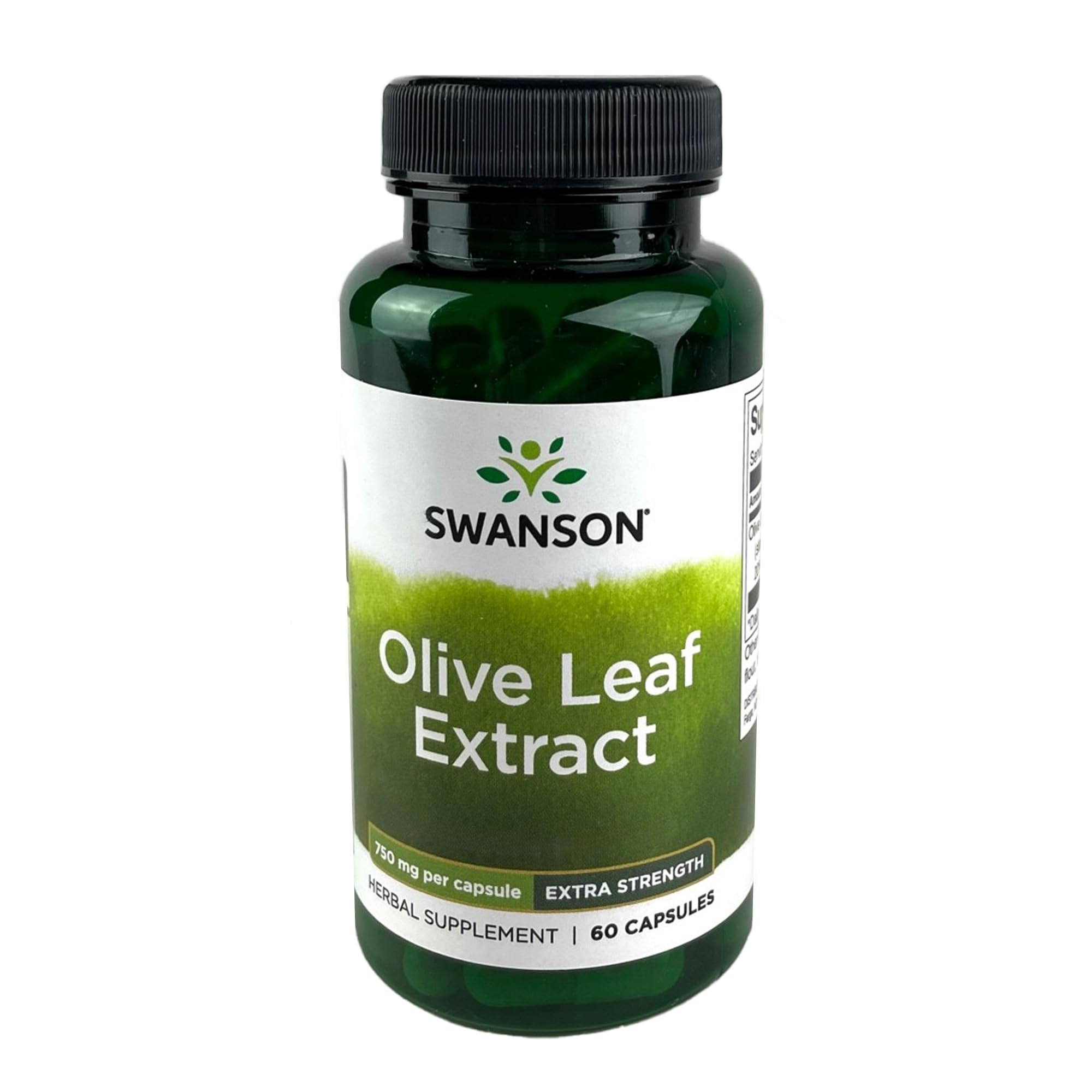 Swanson Extracto de hoja de olivo en frasco con cápsulas para apoyo inmunitario