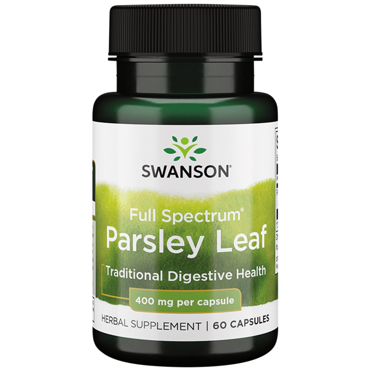 Swanson extracto de hoja de perejil en frasco, apoyo para la salud digestiva diaria.