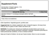 Swanson extracto líquido de espino albar, etiqueta clara con lista de ingredientes