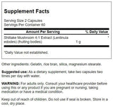 Swanson Shiitake 4:1 envase cápsulas: posible beneficio para la salud cardiovascular.