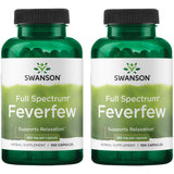 Frasco de Swanson Feverfew 380 mg, cápsulas, para relajación y bienestar diario.