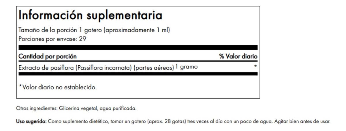 Swanson Flor de la Pasión Líquido, vertido suave para calma y bienestar diario