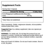 Etiqueta del frasco Swanson Fo-Ti 500 mg, fórmula de raíz entera