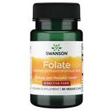 Swanson Folato 5-MTHF, cápsulas de 400 mcg en botella para consumo diario