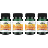 Swanson folato 400 mcg, cápsulas veganas para salud cardiovascular y producción de glóbulos rojos.