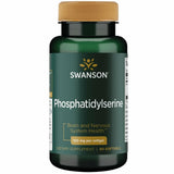Swanson fosfatidilserina 100 mg, botella con 90 cápsulas blandas, posible apoyo para funciones cognitivas.
